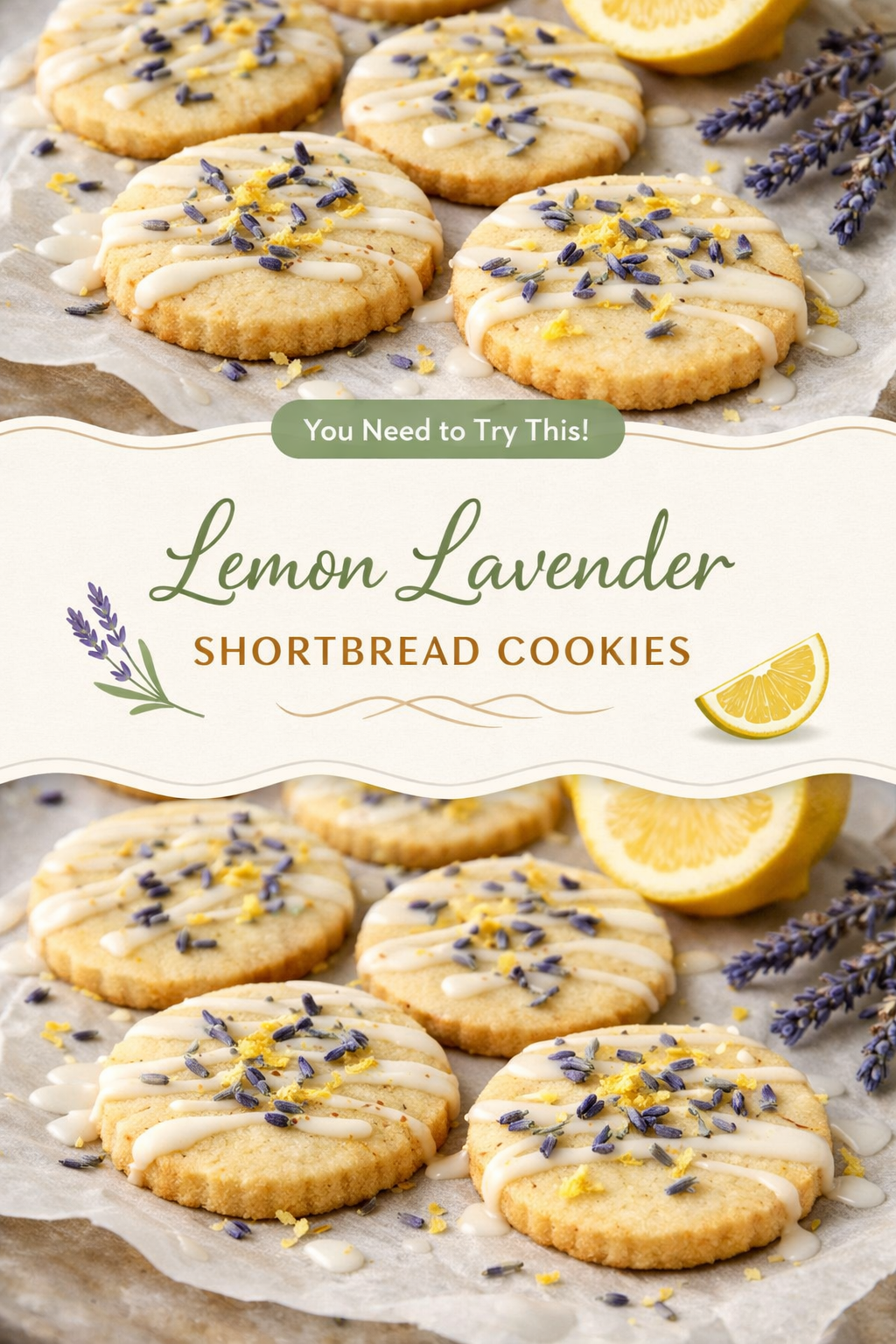Lemon Lavender Shortbread Cookies